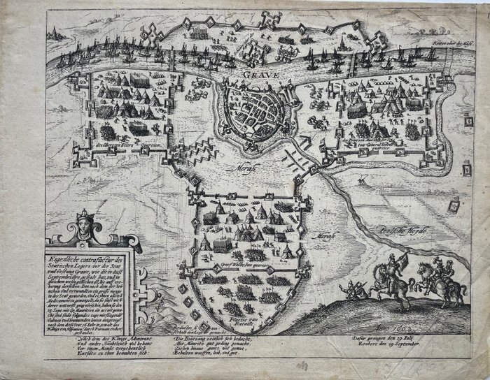 Image 2 of Netherlands, Grave; F. Hogenberg - Grave door Maurits gewonnen - 1601-1620