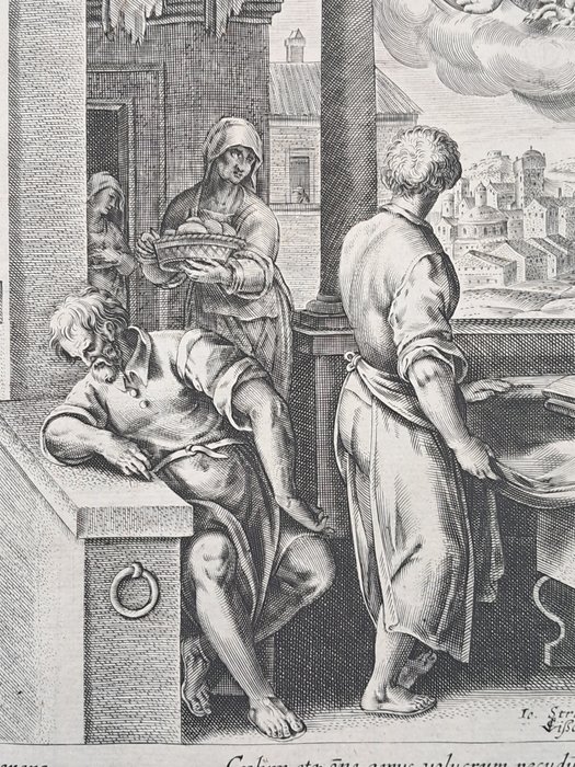 Image 2 of Philips Galle (1537-1612) da Jan van der Straet - "La visione di San Pietro"