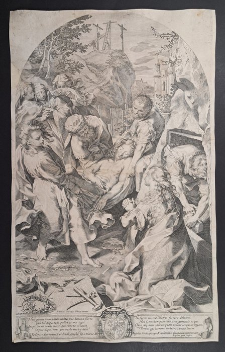 Image 2 of Federico Barocci (1535-1612); Raffaello Guidi (1540-1613) - "Deposizione di Cristo nel sepolcro" -