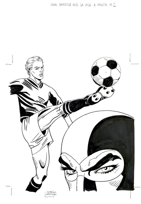 Preview of the first image of Zaniboni, Sergio - copertina originale per Diabolik A. XXXIX n. 2 "Una partita per la vita".