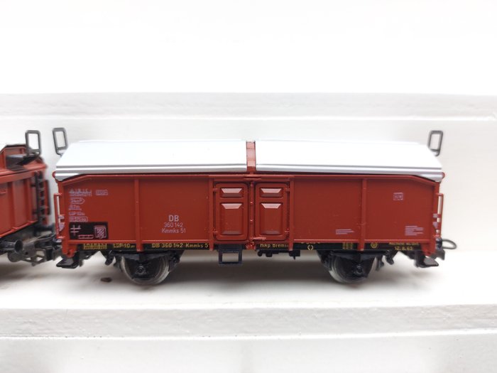 Image 3 of Märklin H0 - 4619 - Freight carriage - 5x sliding roof wagons Kmmks - DB