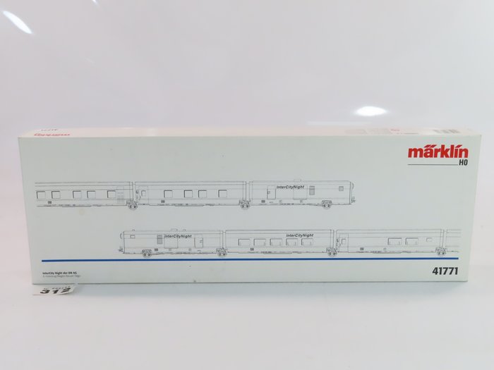 Image 3 of Märklin H0 - 41771 - Passenger carriage set - Set of 6 carriages Hotel train InterCity Night 'Talgo