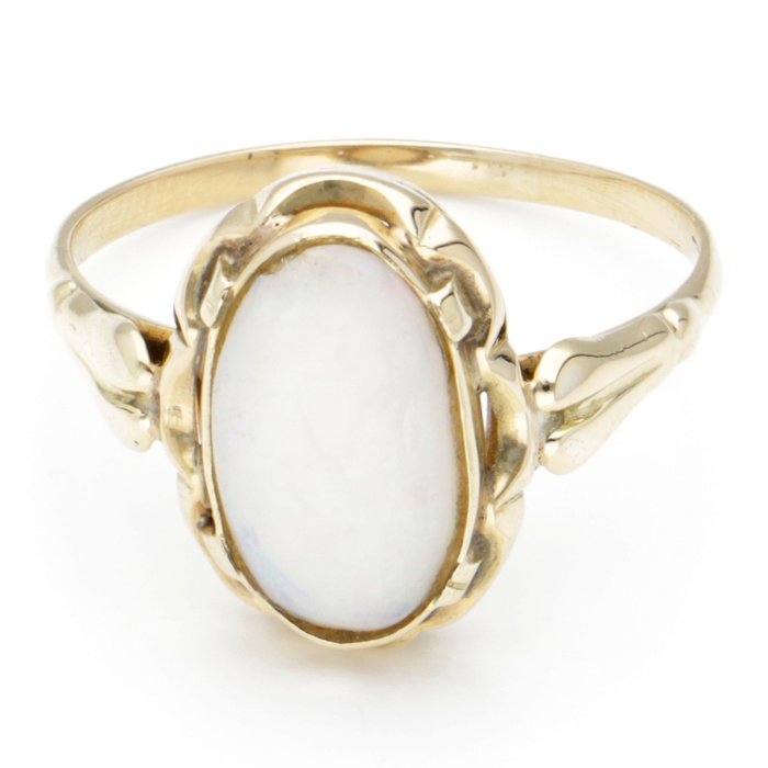 Preview of the first image of No reserve - 14 kt. Gold - Ring - 0.90 ct Opal.