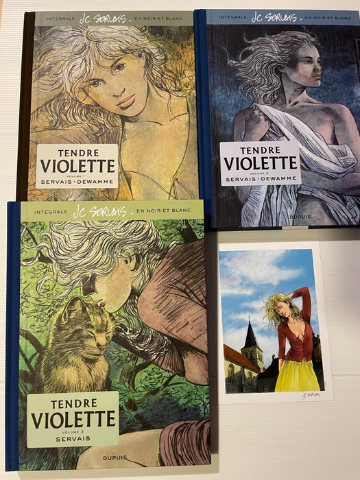 Preview of the first image of Tendre Violette - Intégrale T1 à T3 + ex-libris - 3x C - First edition - (2017/2018).
