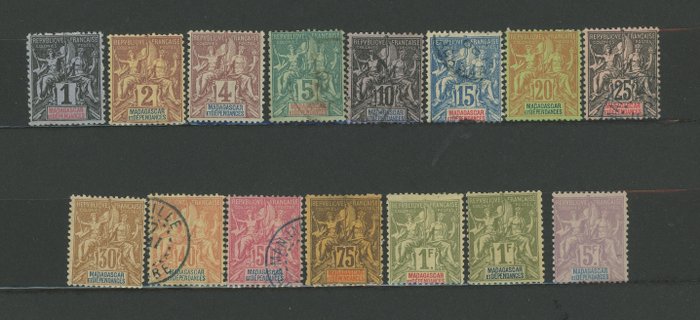 Image 3 of French Colony 1891 - Quote: over €3,500 - Madagascar - Very nice set New including MNH, ‘Groupes’ t