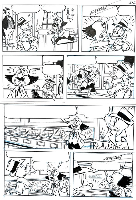 Preview of the first image of Donald Duck H 2019-036 - "Diep door het stof" - Signed Original Inked Comic Page by Esteban - page.