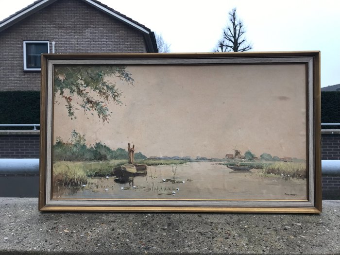 Image 2 of J v d Venne( Jan Simon Knikker jr) - Hollands Water Landschap