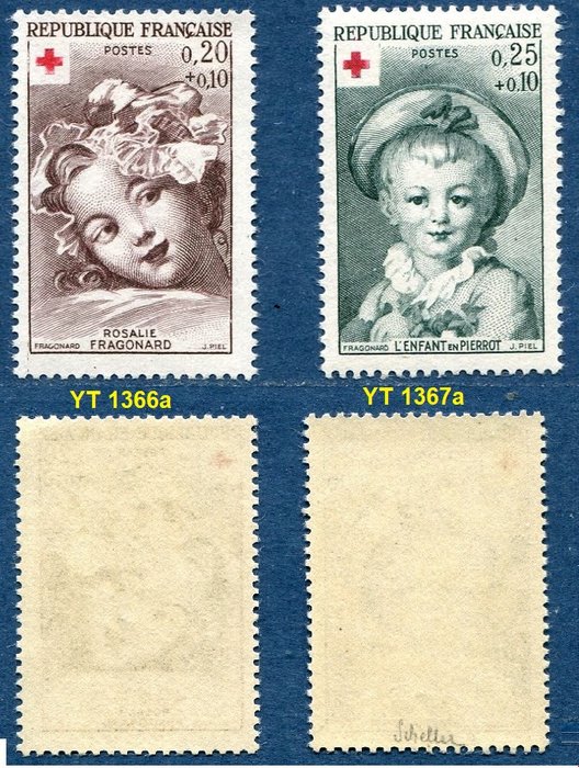 Image 2 of France 1956/1962 - Red Cross - 1366a and 1367a + booklets from 1956 to 1962 - Yvert&Tellier