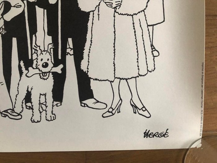 Image 3 of Tintin - Affiche publicitaire Casterman - "La famille Hergé" - (1976)