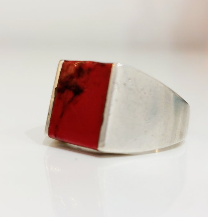 Preview of the first image of 925 Silver - Ring - Mexico - Coral.