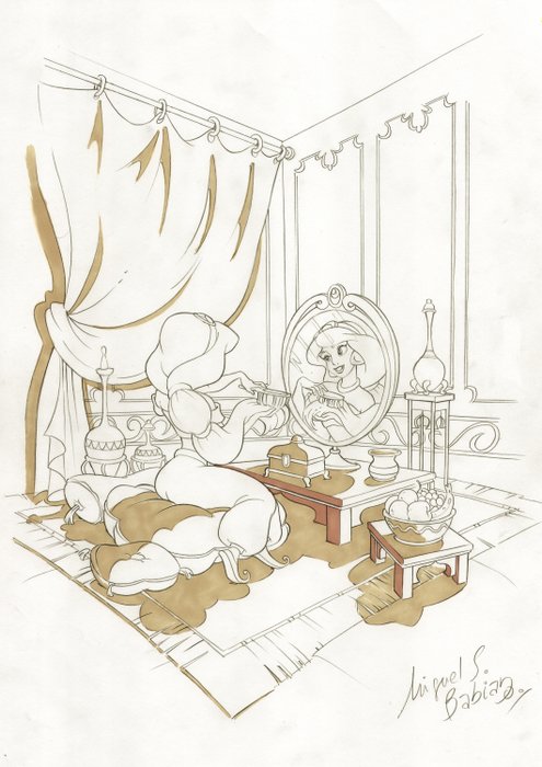 Preview of the first image of Disney Princess DP070-23 - Snow White - original signed artwork by Miguel Sánchez - Loose page - (2.