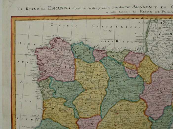 Image 3 of Spain, Portugal; J.B. Homann - Regnorum Hispaniae et Portugalliae - 1721-1750