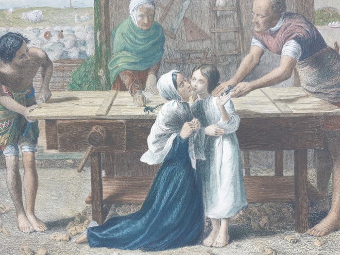 Christus in het huis van zijn ouders ('The Carpenter's Shop') - Papier - Eind 19e eeuw