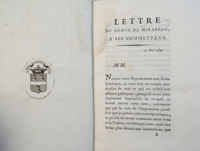 Preview of the first image of Gabriel-Honoré de Riquetti, comte de Mirabeau - Lettre du Comte de Mirabeau à ses commettants.. Jou.