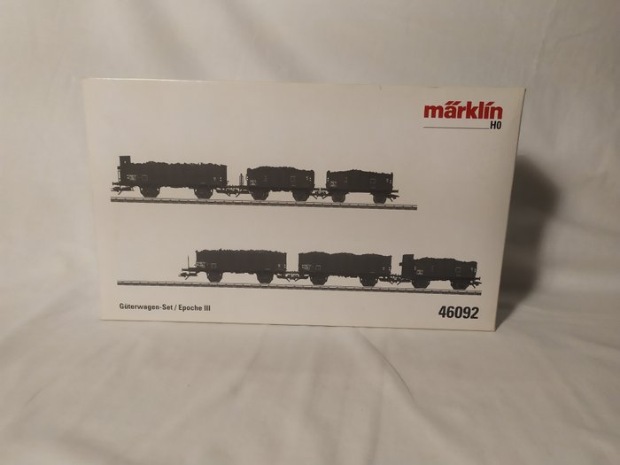 Image 2 of Märklin H0 - 46092 - Freight carriage - 6 different high side wagons for transporting coal - SNCF