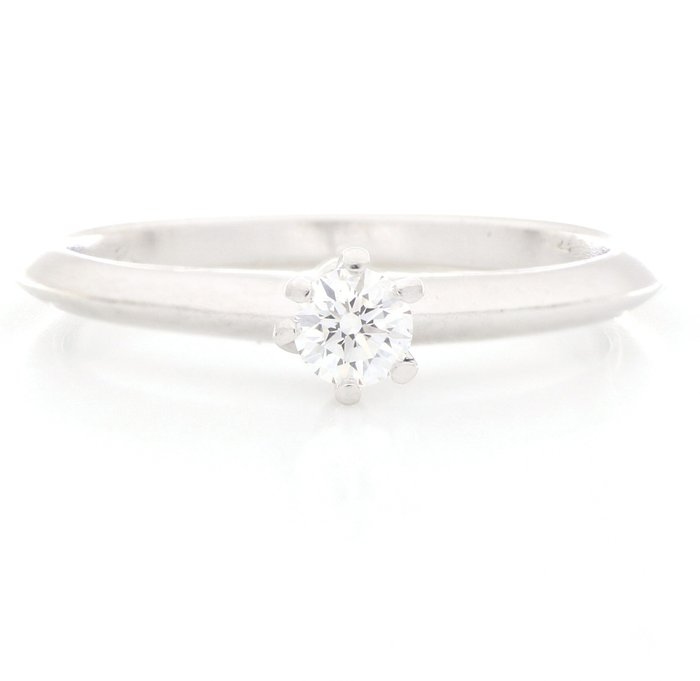 Preview of the first image of Tiffany & Co " No Reserve Price " - 950 Platinum - Ring - 0.18 ct Diamond.