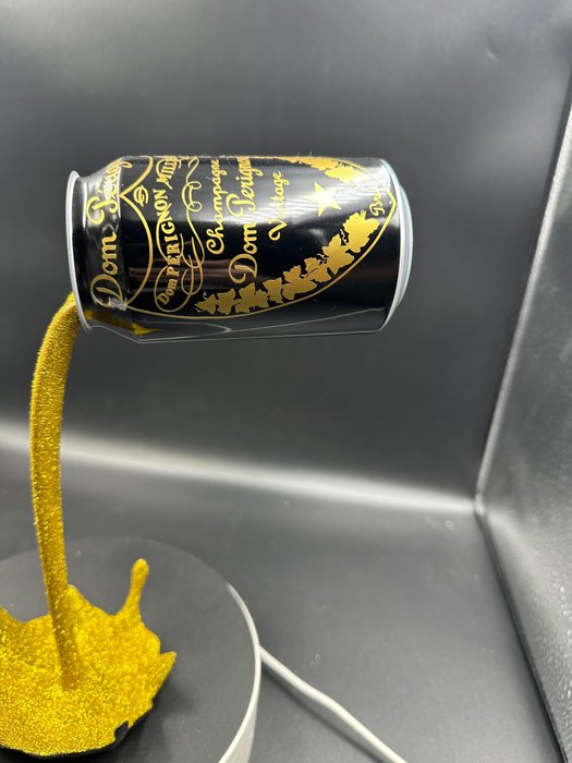 Image 2 of Art Stray-Nos - Canette suspendu Dom Perignon à paillettes.