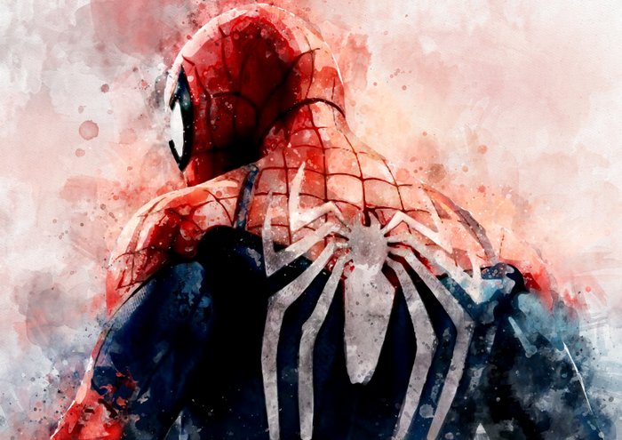 Preview of the first image of Spiderman - watercolor limited edition 1/5 - First edition.