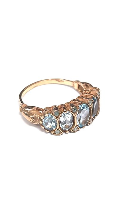 Image 2 of 14 kt. Pink gold - Ring - 4.40 ct Topaz - Diamonds