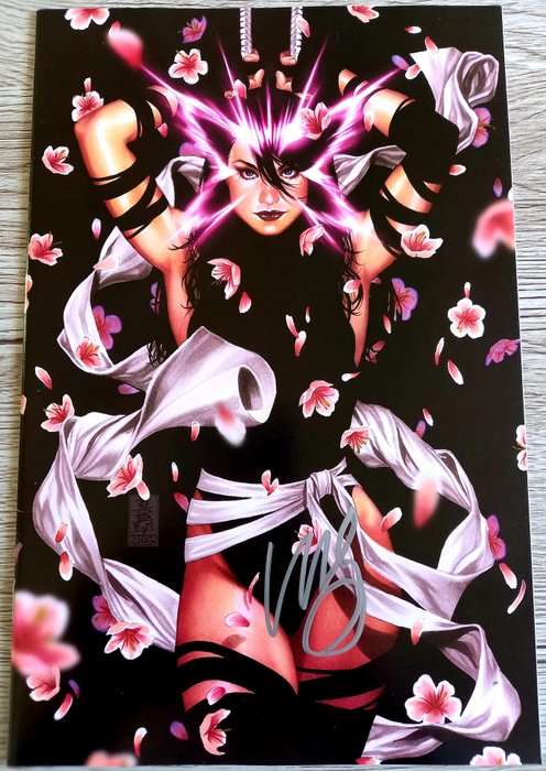 Preview of the first image of X-Men #15 NYCC 2022 Virgin Exclusive !!Psylocke White Glow SOLD OUT ! - Signed by Mark Brooks !! WI.