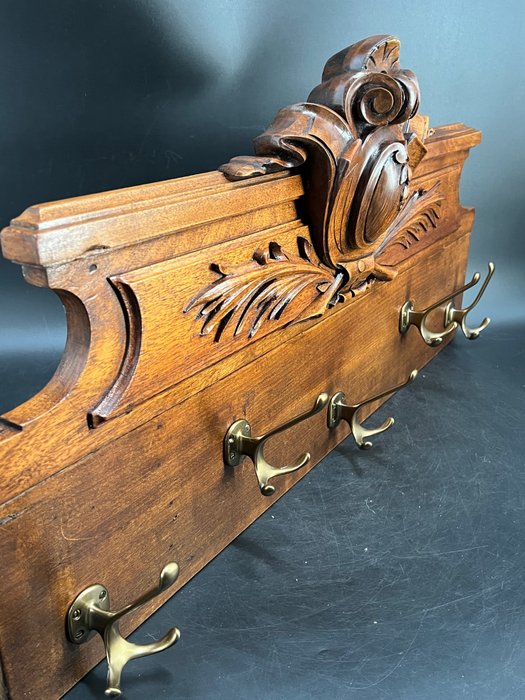 Image 2 of Hand-carved coat rack - Wood - 20th century