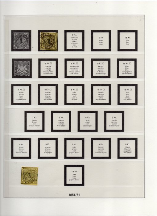 Image 2 of Württemberg 1851/1920 - Collection of stamps on Lindner sheets