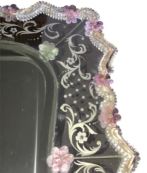 Image 3 of Wall mirror (1) - Glass, Wood - ca. 1900