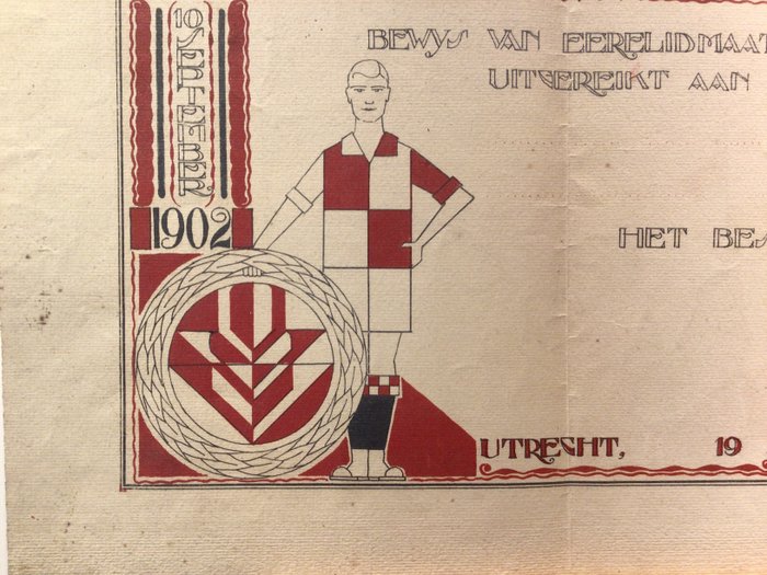 Image 2 of monogram PK - Utrecht Football Voetbal diploma - Print (1)