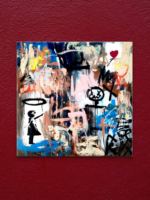 Image 2 of TedyZet (XX) - Billboard_ Vandalizing Banksy's Girl with balloon