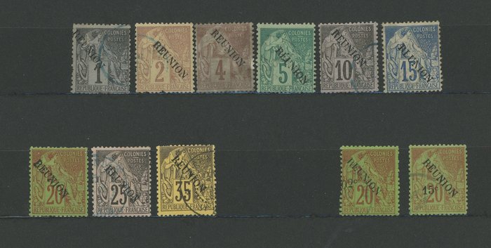 Image 3 of French Colony 1885 - Quote: over €4,500 - Reunion Island - Very nice set New including MNH, ‘Groupe