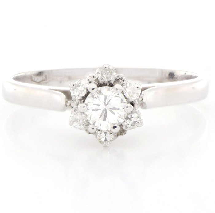 Preview of the first image of " No Reserve Price " - 18 kt. White gold - Ring - 0.30 ct Diamond - Diamonds.