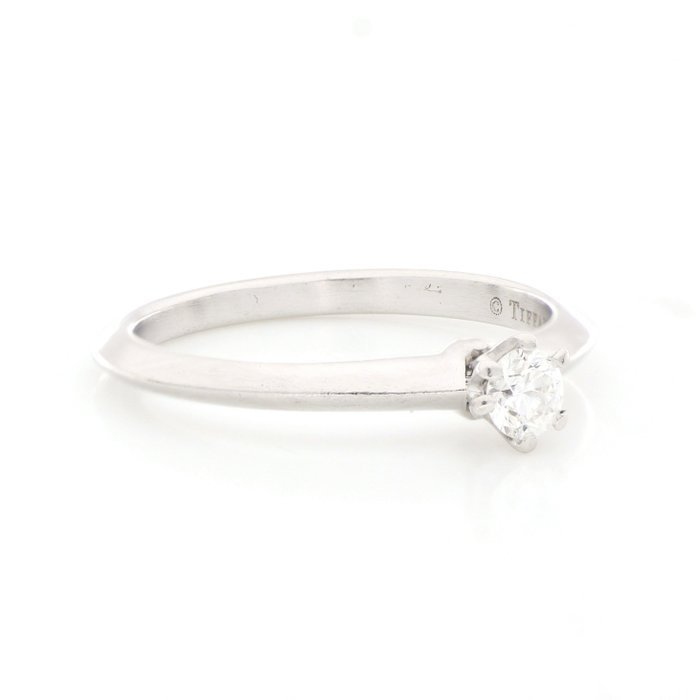 Image 3 of Tiffany & Co " No Reserve Price " - 950 Platinum - Ring - 0.18 ct Diamond