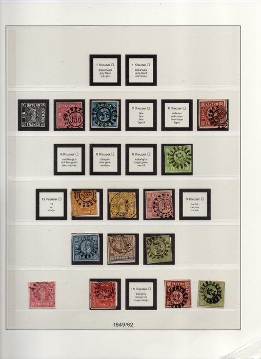 Preview of the first image of bayern 1849/1920 - Collection of stamps on Lindner sheets.