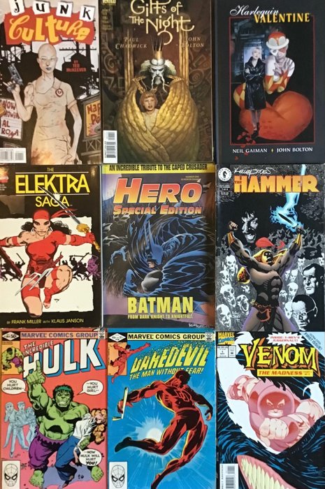 Preview of the first image of Daredevil, Incredible Hulk, Venom, gifts of the night - Miller, Jones, Bolton,McKeever! - First edi.