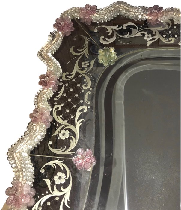 Image 2 of Wall mirror (1) - Glass, Wood - ca. 1900