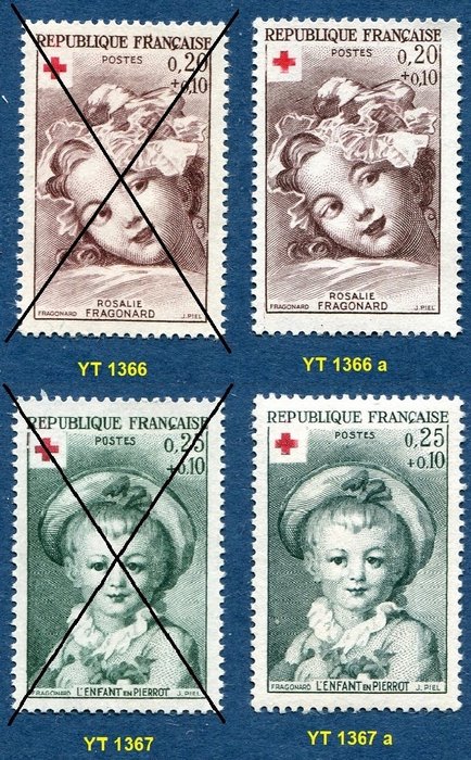 Preview of the first image of France 1956/1962 - Red Cross - 1366a and 1367a + booklets from 1956 to 1962 - Yvert&Tellier.