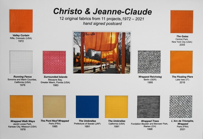 Image 2 of Christo & Jeanne-Claude (1935-2020) - The Gates und Collage mit Stoffproben