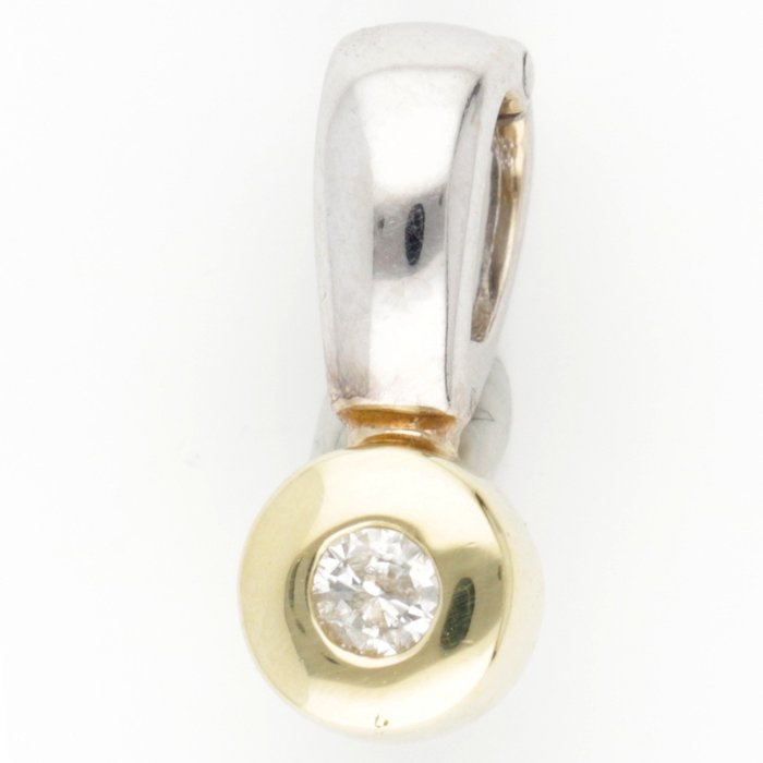 Preview of the first image of 14 kt. Bicolour, Gold - Pendant - 0.05 ct Diamond.