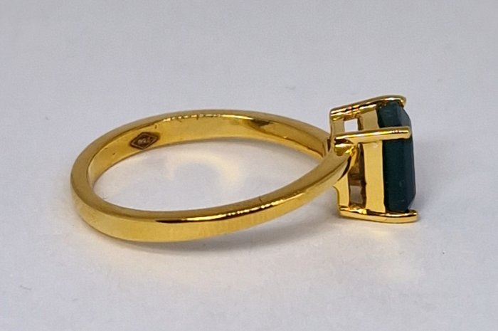 Image 3 of Sin Precio de Reserva - 18 kt. Yellow gold - Ring - 1.02 ct Emerald