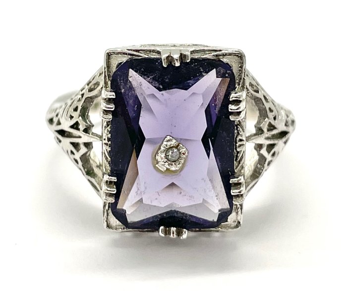 Preview of the first image of « NO RESERVE PRICE » - 925 Silver - Ring Amethyst.