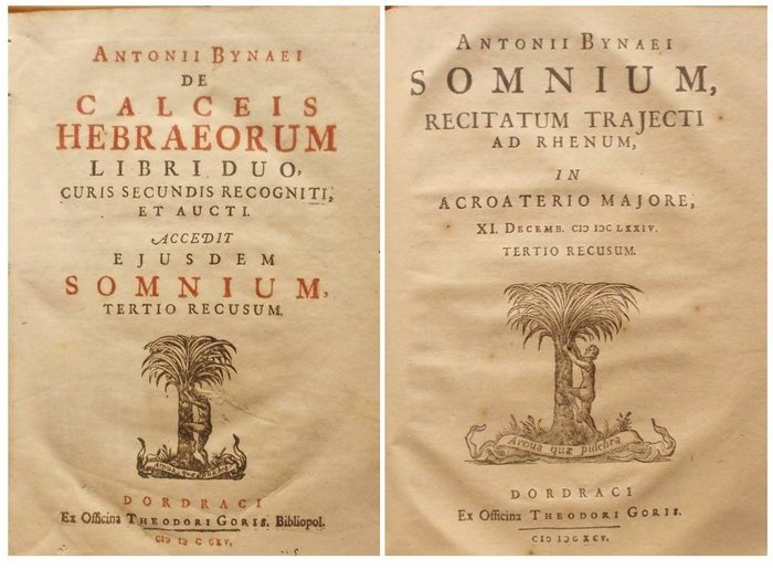 Preview of the first image of Antonio Bynaeus - De Calceis Hebraeorum Libri duo.Accedit Somnium, tertio recusum - 1695.