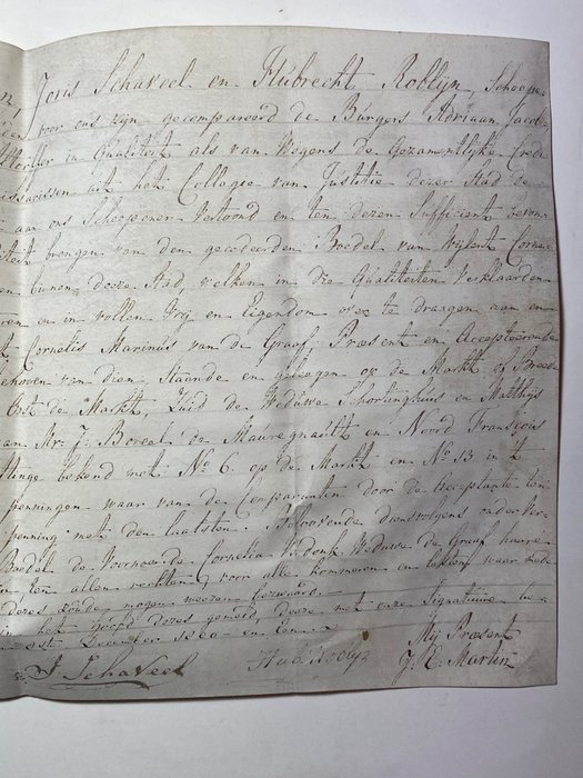 Image 3 of Schepenen brief van Veere - Perkament betr. boedel van wijlen Cornelius Marinus van de Graaf te Vee