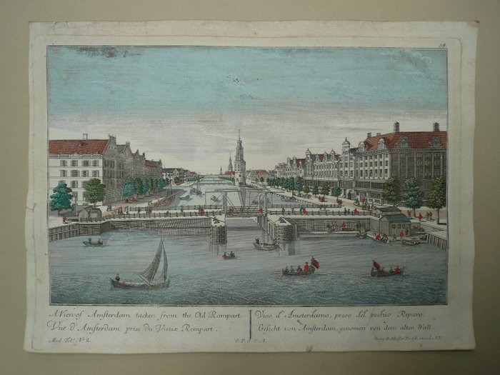 Image 2 of Netherlands, Amsterdam; Georg Matthäus Probst / Georg Balthasar Probst - A view of Amsterdam taken