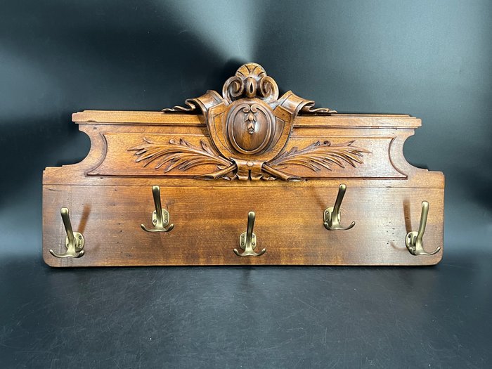 Image 3 of Hand-carved coat rack - Wood - 20th century