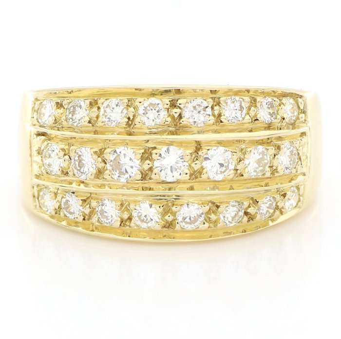 Preview of the first image of " No Reserve Price " - 18 kt. Yellow gold - Ring - 1.15 ct Diamond.