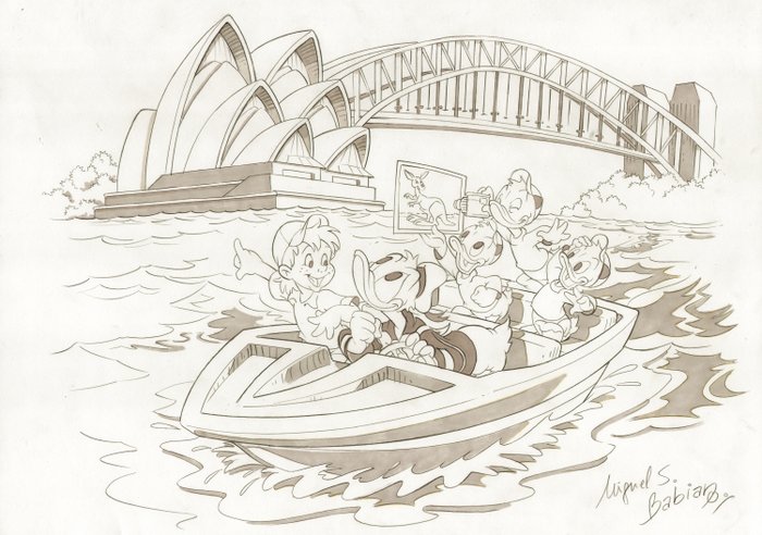 Preview of the first image of Donald Duck in Sydney - signed original drawing by Miguel S. Babiano - Loose page - (2005).