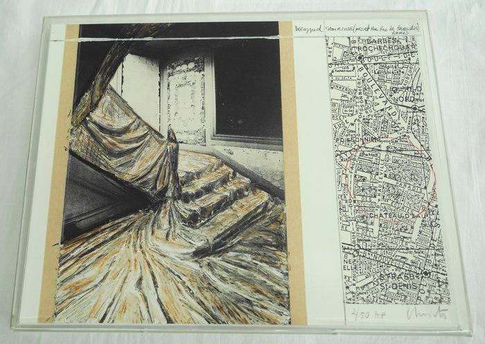 Preview of the first image of Christo & Jeanne-Claude (1935-2020) - Wrapped Staircase (Rue de Paradis) Paris.