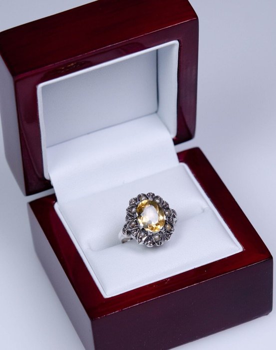 Image 3 of 830 Silver - Ring - Citrine (tested) - Orient pearls