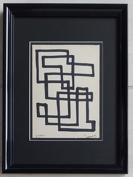 Image 3 of Sijbren Siep van den Berg (1913-1998) - Geometrische compositie in zwart