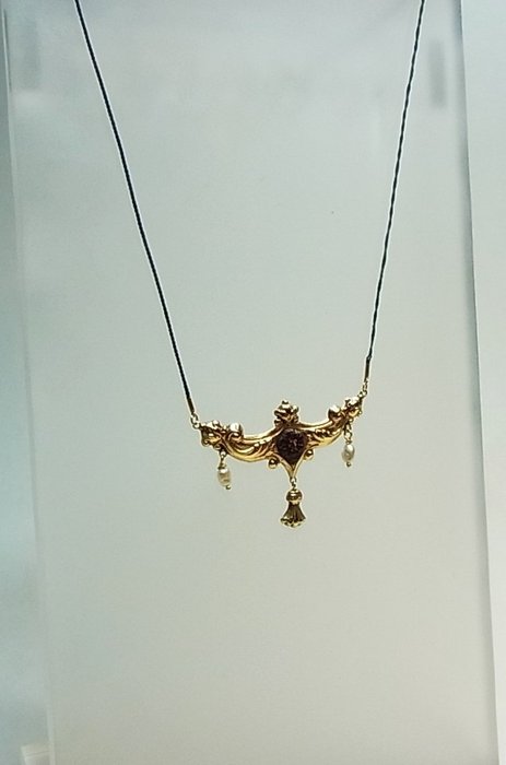 Image 3 of victorianisches Goldcollier - 14 kt. Yellow gold - Necklace - 0.60 ct Garnet